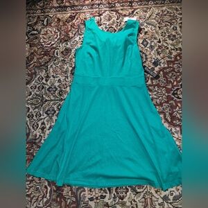 New York & Company Aqua Sleeveless Midi Dress